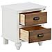 Hanna Comodino A 2 Cassetti In Mdf Bianco E Nature Brush - Foto miniatura 3