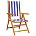 Sedie da Giardino Reclinabili 6 pz Blu e Bianco Tessuto e Legno - Foto miniatura 10