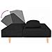 Divano Letto A 2 Posti Con 2 Cuscini Nero In Tessuto - Foto miniatura 7