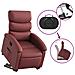 Poltrona Alzapersona Reclinabile Rosso Vino In Similpelle - Foto miniatura 4