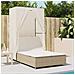 Lusso Casadino -  Lettino Prendisole Con Tetto E Tende Beige In Polyrattan - Foto miniatura 2