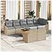 Set di Divani da Giardino 9 Pezzi con Cuscini Beige in Rattan Sintetico - Foto miniatura 2