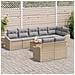 Set di Divani da Giardino 9 Pezzi con Cuscini Beige in Rattan Sintetico - Foto miniatura 3