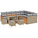 Set Divani da Giardino  13 Pezzi con Cuscini Beige Rattan Polietilenico Acacia, Set Mobili da Giardino  4 Pezzi con Cuscini Beige Rattan Polietilenico Acacia, Divano da Giardino  per Due Persone con Cuscini Beige Rattan Polietilenico - Foto miniatura 1