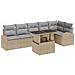 Set Divano da Giardino 7 Pezzi con Cuscini Beige in Rattan Polietilene, Divano da Giardino 2 Posti con Ripostiglio & Cuscini Beige in Rattan Polietilene - Foto miniatura 1