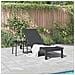 Lettino con Ruote in Polyrattan Nero - Foto miniatura 3