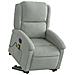 Poltrona Alzapersona Massaggi Elettrica Grigio Chiaro Velluto - Foto miniatura 3