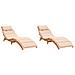 Lettini Prendisole con Cuscini 2 pz Beige Legno Massello Acacia - Foto miniatura 1