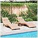 Lettini Prendisole con Cuscini 2 pz Beige Legno Massello Acacia - Foto miniatura 3
