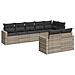 Set Divano da Giardino 8pz con Cuscini Grigio Chiaro Polyrattan - Foto miniatura 1