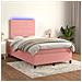 Letto a Molle con Materasso e LED Rosa 120x190 cm in Velluto - Foto miniatura 5