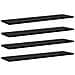 Scaffale 4 pcs Nero 80 x 20 x 1.5 cm Legno multistrato - Foto miniatura 1