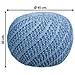 Puf In Cotone Intrecciato Blu 45x45x30h - Foto miniatura 5