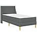 Struttura letto con materasso Grigio scuro 100 x 200 cm Tessuto - Foto miniatura 3