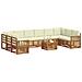 Set divani 11 pcs Naturale e Crema Legno di Acacia Massello - Foto miniatura 3