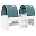 Letto con Tunnel 4 pcs Bianco e azzurro Legno ingegnerizzato - Foto miniatura 1