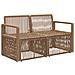 Divano da giardino 2-Numero di posti Beige polyrattan - Foto miniatura 2