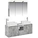 Set di Armadi da Bagno 4 pcs Grigio Cemento 100 x 14,5 x 70 cm - Foto miniatura 1