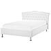 Letto Matrimoniale Con Contenitore In Pelle Sintetica Bianca 140x200cm Metz - Foto miniatura 22