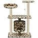Albero Per Gatti E Tiragraffi Sisal 95 Cm Zampe Stampate Beige - Foto miniatura 3