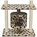 Albero Per Gatti E Tiragraffi Sisal 95 Cm Zampe Stampate Beige - Foto miniatura 4