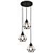 Lampadario Con Design Diamante Nero 3 Lampadine E27 - Foto miniatura 6