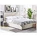 Letto Una Piazza E Mezzo Velluto Beige 160 X 200 Amiens - Foto miniatura 3