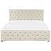 Letto Una Piazza E Mezzo Velluto Beige 160 X 200 Amiens - Foto miniatura 12