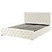Letto Una Piazza E Mezzo Velluto Beige 160 X 200 Amiens - Foto miniatura 5