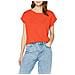Signore Di Donne Della Spalla Esteso Tee Base Capsleeves Shortsleeve T-shirt Top Con Girocollo Bloodorange Xs - Foto miniatura 1