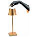 Lampada A Led Da Tavolo Poldina Pro Foglia Oro Ricaricabile E Dimmerabile Con Batteria Fino A 12 Ore - Foto miniatura 3