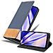 Custodia Compatibile Con Samsung Galaxy A10s In Blu Scuro Marrone - Coperchio Protettiva Con Chiusura Magnetica, Funzione Stand E Tasca Per Le Carte - Foto miniatura 1