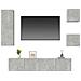 Set Di Mobili Porta Tv 5 Pz Grigio Cemento In Legno Multistrato - Foto miniatura 3