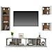 Set Di Mobili Porta Tv 5 Pz Grigio Cemento In Legno Multistrato - Foto miniatura 4