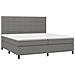 Letto A Molle Materasso E Led Grigio Scuro 200x200cm In Tessuto - Foto miniatura 3