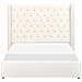 Letto Matrimoniale Contenitore Velluto Bianco Sporco 140 X 200 Cm Lubbon - Foto miniatura 5