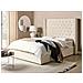 Letto Matrimoniale Contenitore Velluto Bianco Sporco 140 X 200 Cm Lubbon - Foto miniatura 1