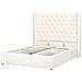 Letto Matrimoniale Contenitore Velluto Bianco Sporco 140 X 200 Cm Lubbon - Foto miniatura 7
