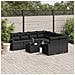 Set Divani Da Giardino 9 Pz Con Cuscini Nero In Polyrattan - Foto miniatura 1
