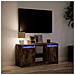 Mobile Porta TV con LED Rovere Fumo 100x34x50 cm in Truciolato - Foto miniatura 5