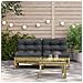 Lusso Casadino -  Divani Giardino Senza Braccioli Con Cuscini 2pz Pino Impregnato - Foto miniatura 2