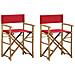 Sedie Da Regista Pieghevoli 2 Pz Rosse In Bambù E Tela - Foto miniatura 2