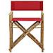 Sedie Da Regista Pieghevoli 2 Pz Rosse In Bambù E Tela - Foto miniatura 3