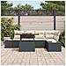 Set da pranzo da giardino 6 pezzi con cuscini Rattan nero Acacia - Foto miniatura 3