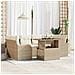 Set Divano da Giardino 7 Pezzi con Cuscini Beige in Rattan Polietilene, Divano da Giardino per 2 Persone con Cuscini Beige in Rattan Polietilene - Foto miniatura 2