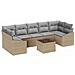 Set Divano da Giardino a 8 Pezzi con Cuscini Beige in Polirattan - Foto miniatura 1