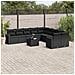 Set Divani da Giardino 11 pz con Cuscini in Polyrattan Nero - Foto miniatura 2