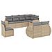 Set Divano da Giardino 8 pz con Cuscini Beige in Polyrattan - Foto miniatura 1