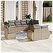 Set Divano da Giardino 8 pz con Cuscini Beige in Polyrattan - Foto miniatura 2