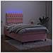 Letto a Molle con Materasso e LED Rosa 120x190 cm in Velluto - Foto miniatura 4